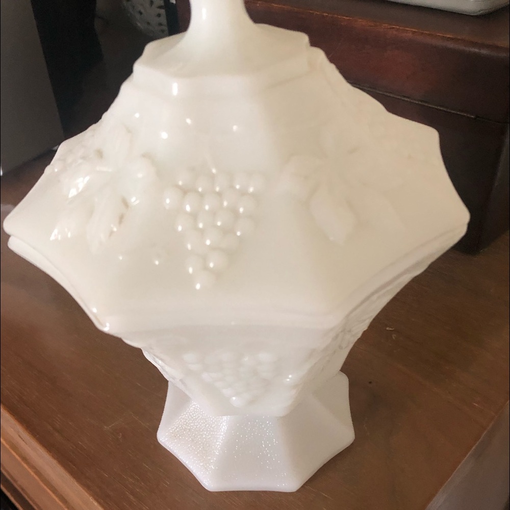 A White Milk Glass Candy Dish